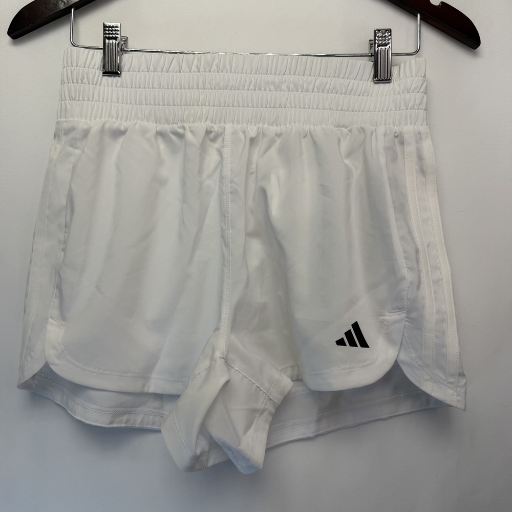 adidas women Pacer Training 3-Stripes Woven High-Rise Shorts Size S